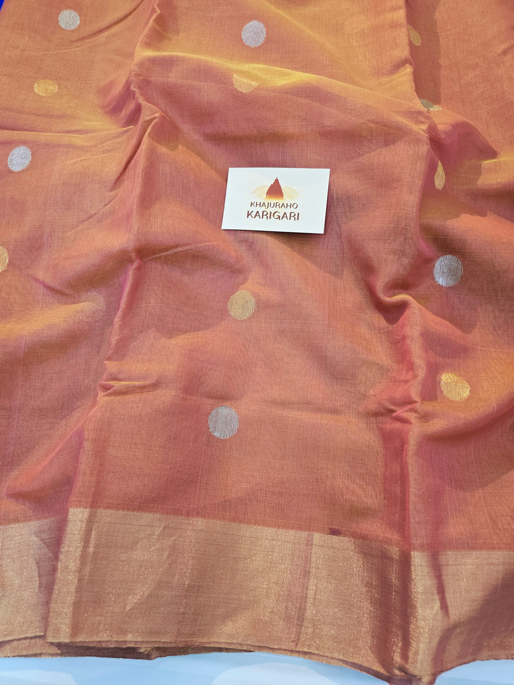 Chanderi Pure handwoven Coin Motifs Saree