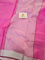 Pure Handwoven Chanderi Cow Motifs Saree - Pink