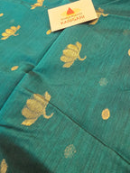 Pure handwoven Chanderi kamal Boota on pallu - Teal Green