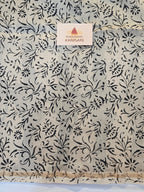 Hand block Printed Chanderi Silk Cotton Saree - Black Beige