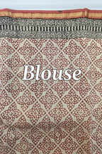 Hand block Printed Chanderi Silk Cotton Saree - Black Floral