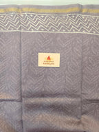 Hand block Printed Chanderi Silk Cotton Saree - Lavender Mist