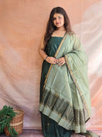 Pure Handwoven Maheshwari Kurta Dupatta Set