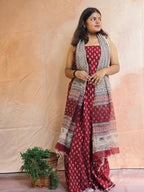 Natural Dyed Hand Block Print Cotton Suit Set with Kota Doria Dupatta