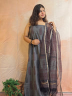 Natural Dyed Hand Block Print Cotton Suit Set with Kota Doria Dupatta