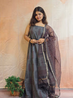 Natural Dyed Hand Block Print Cotton Suit Set with Kota Doria Dupatta