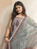 Natural Dyed Hand Block Print Cotton Suit Set with Kota Doria Dupatta