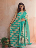 Handblock Printed Mul Cotton Dress Material Set