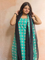 Handblock Printed Mul Cotton Dress Material Set - kamal Boota
