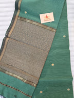 Pure Maheshwari Saree with Ghicha Pallu – Green