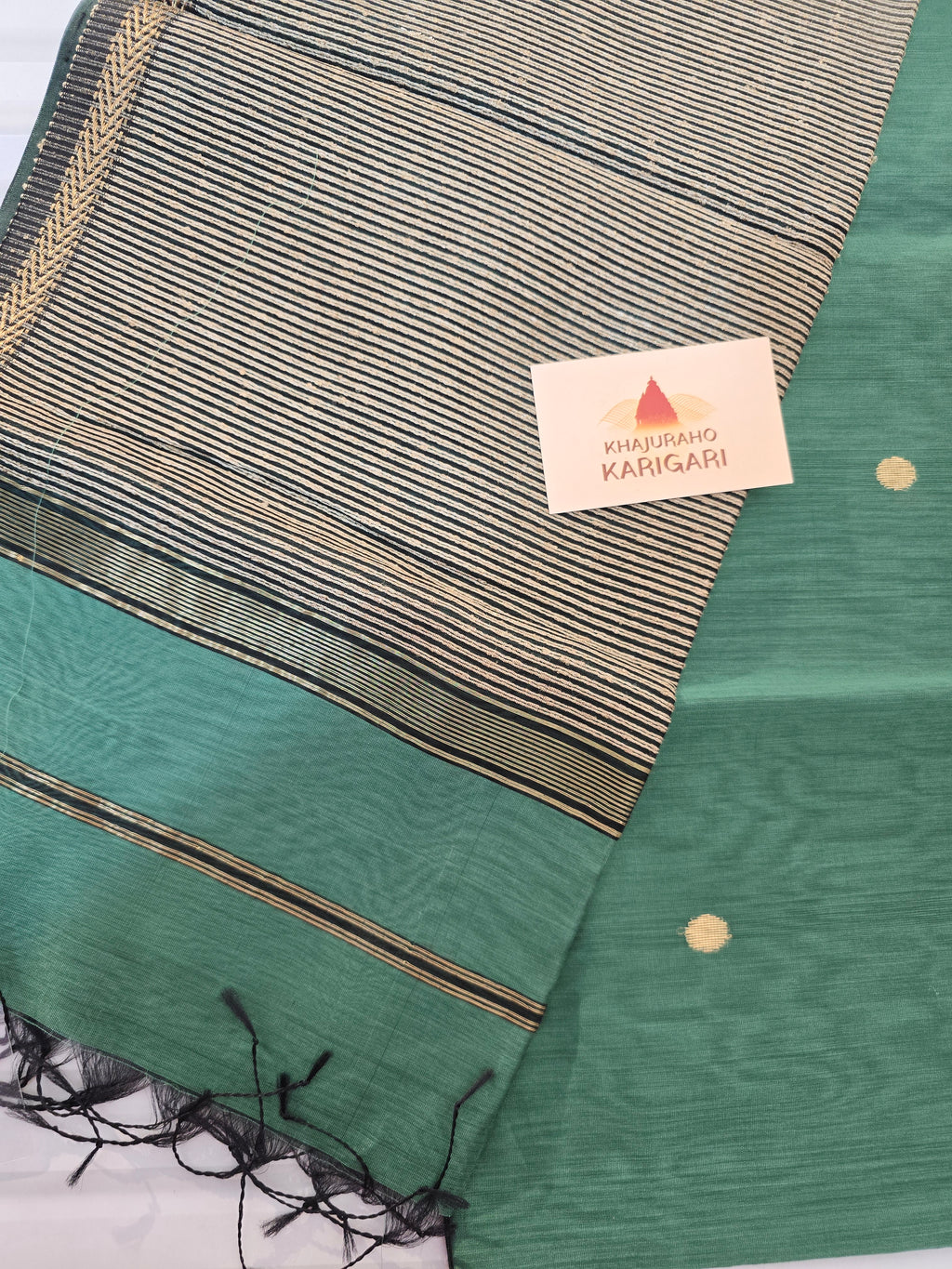 Pure Maheshwari Saree with Ghicha Pallu – Green