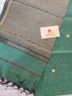 Pure Maheshwari Saree with Ghicha Pallu – Green