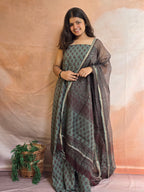Natural Dyed Hand Block Print Cotton Suit Set with Kota Doria Dupatta