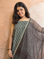 Natural Dyed Hand Block Print Cotton Suit Set with Kota Doria Dupatta