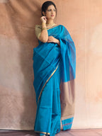 Pure Maheshwari Saree with Ghicha Pallu – Blue