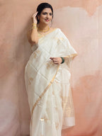 Pure Handwoven Chanderi Deer Motifs Saree