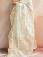 Pure Handwoven Chanderi Deer Motifs Saree