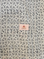 Handblock Printed Mul Cotton Saree Zigzag Motifs - Offwhite