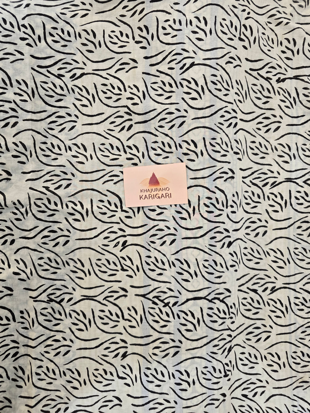 Handblock Printed Mul Cotton Saree Beige Floral