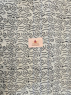 Handblock Printed Mul Cotton Saree Beige Floral