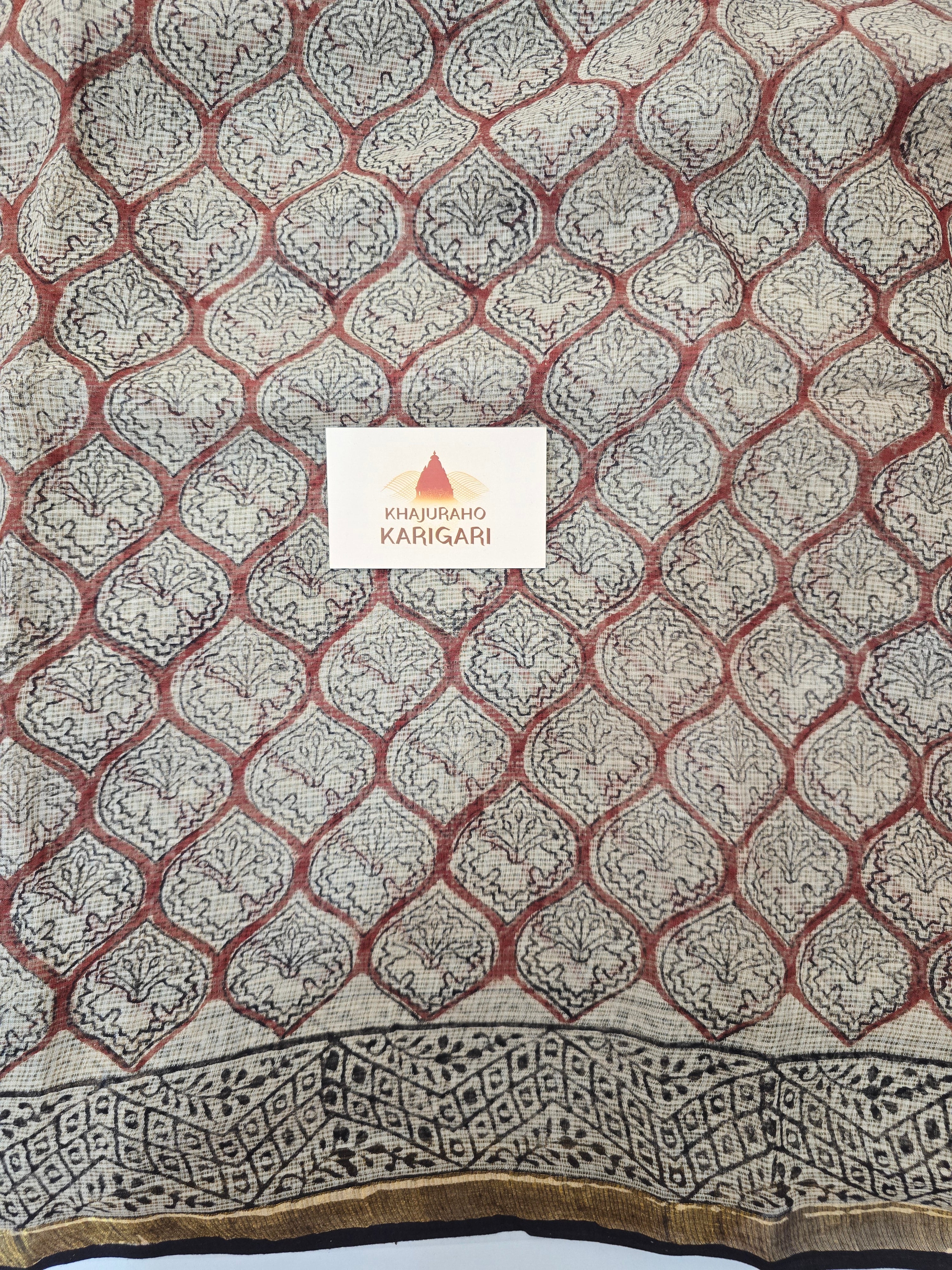 Handblock Printed Kota Doria Saree