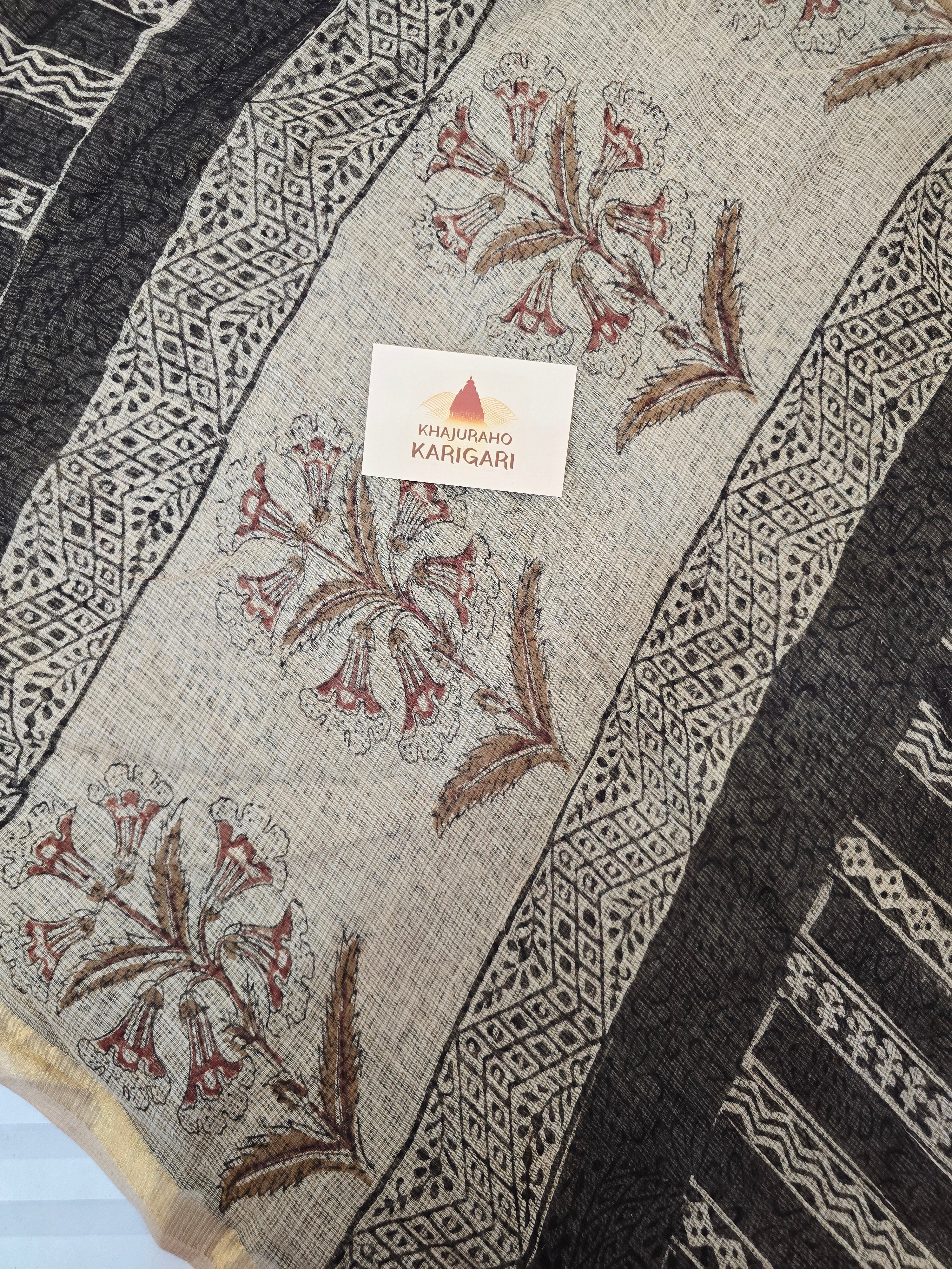 Handblock Printed Kota Doria Saree