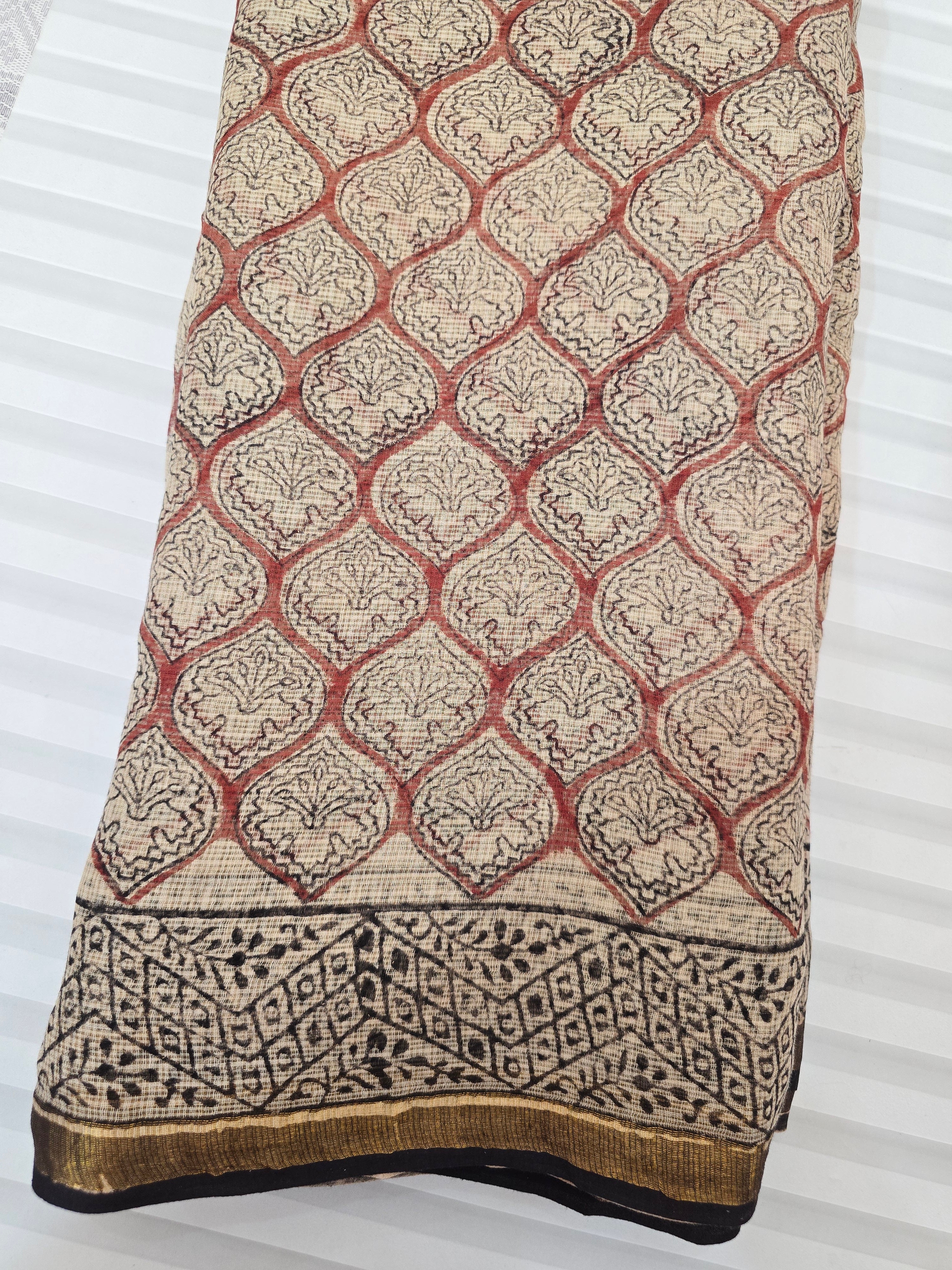 Handblock Printed Kota Doria Saree