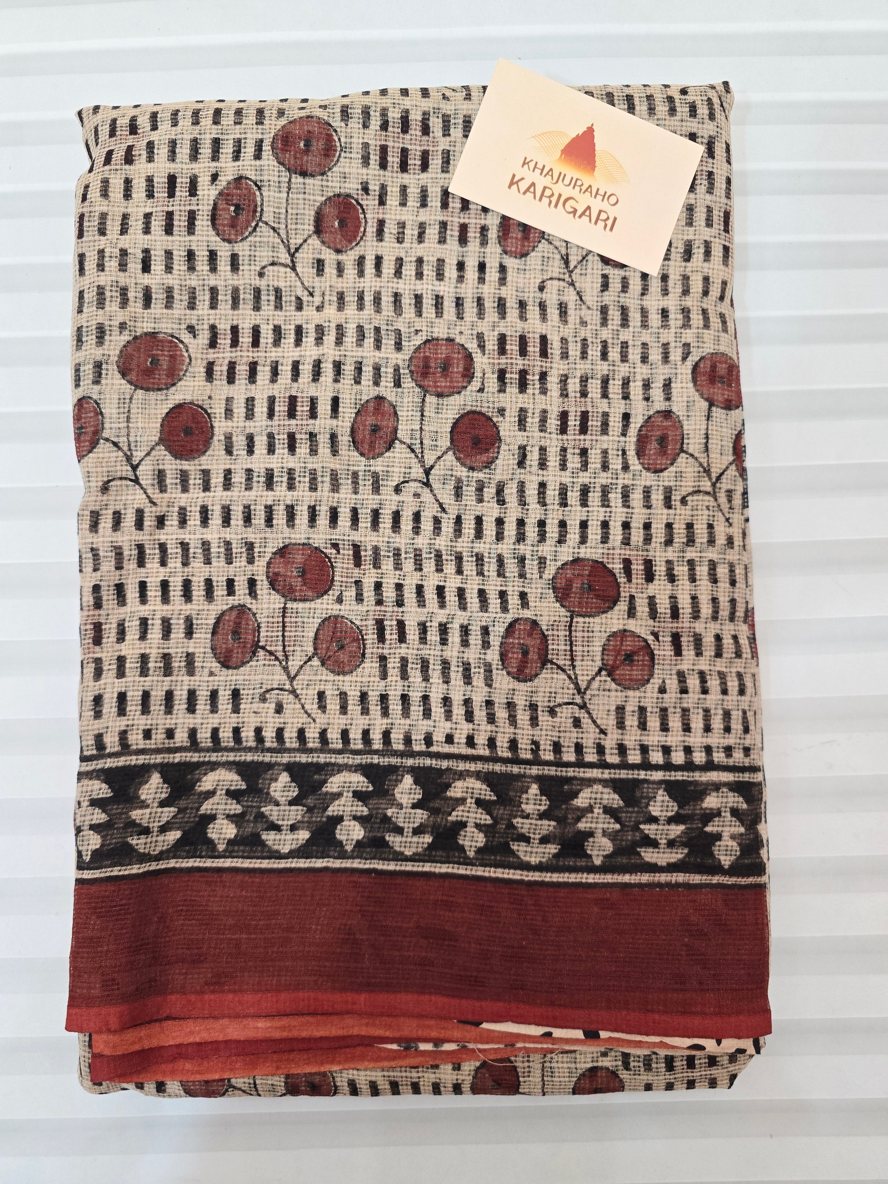 Handblock Printed Kota Doria Saree