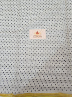 Hand block Printed Kota Doria Saree - Yellow Polka