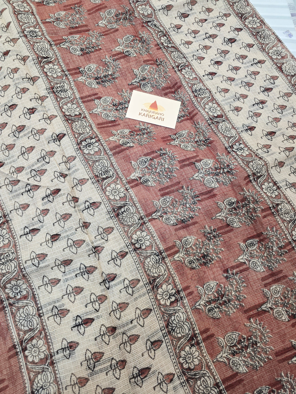 Handblock Printed Kota Doria Saree