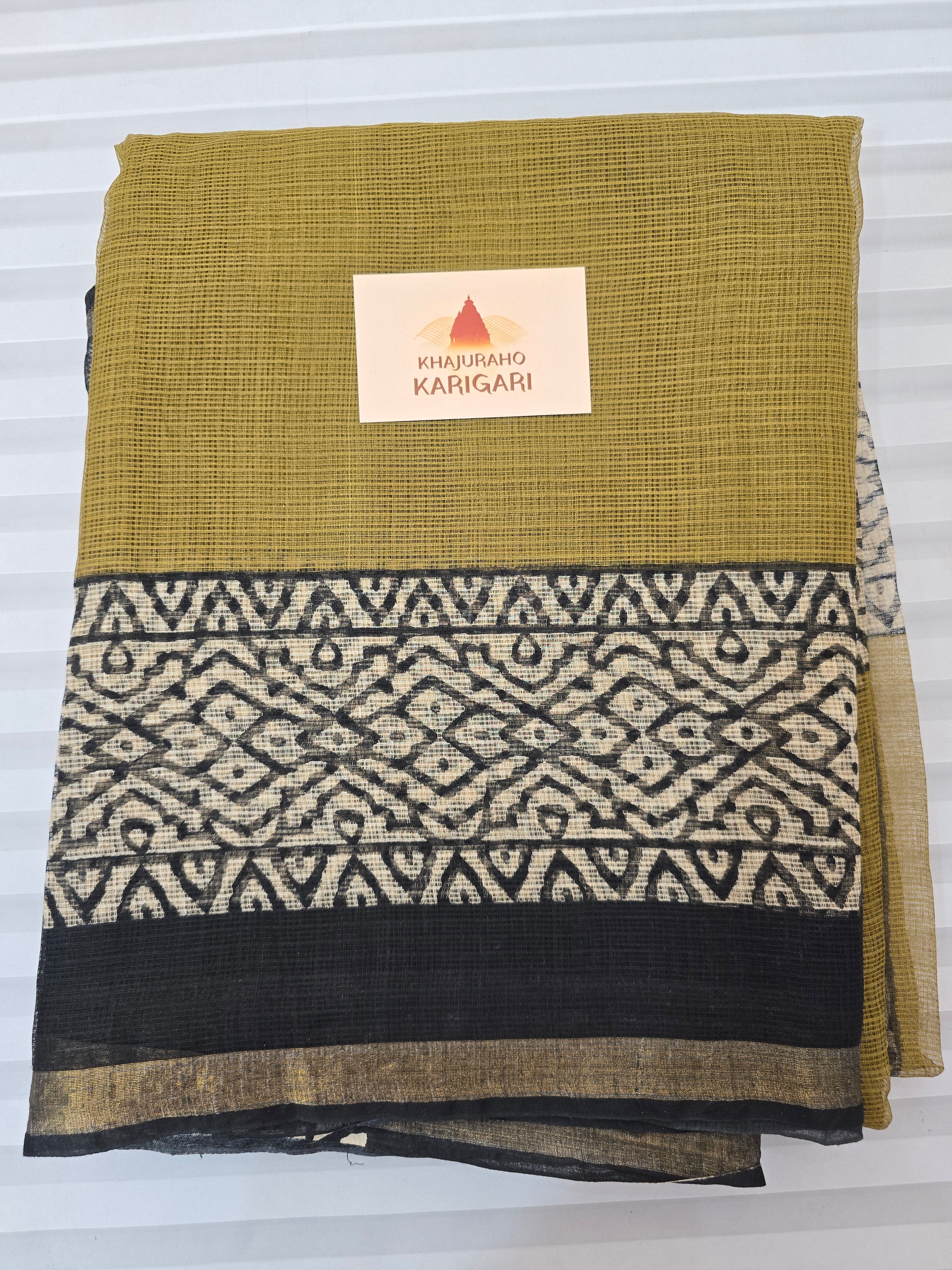 Hand block Printed Kota Doria Saree