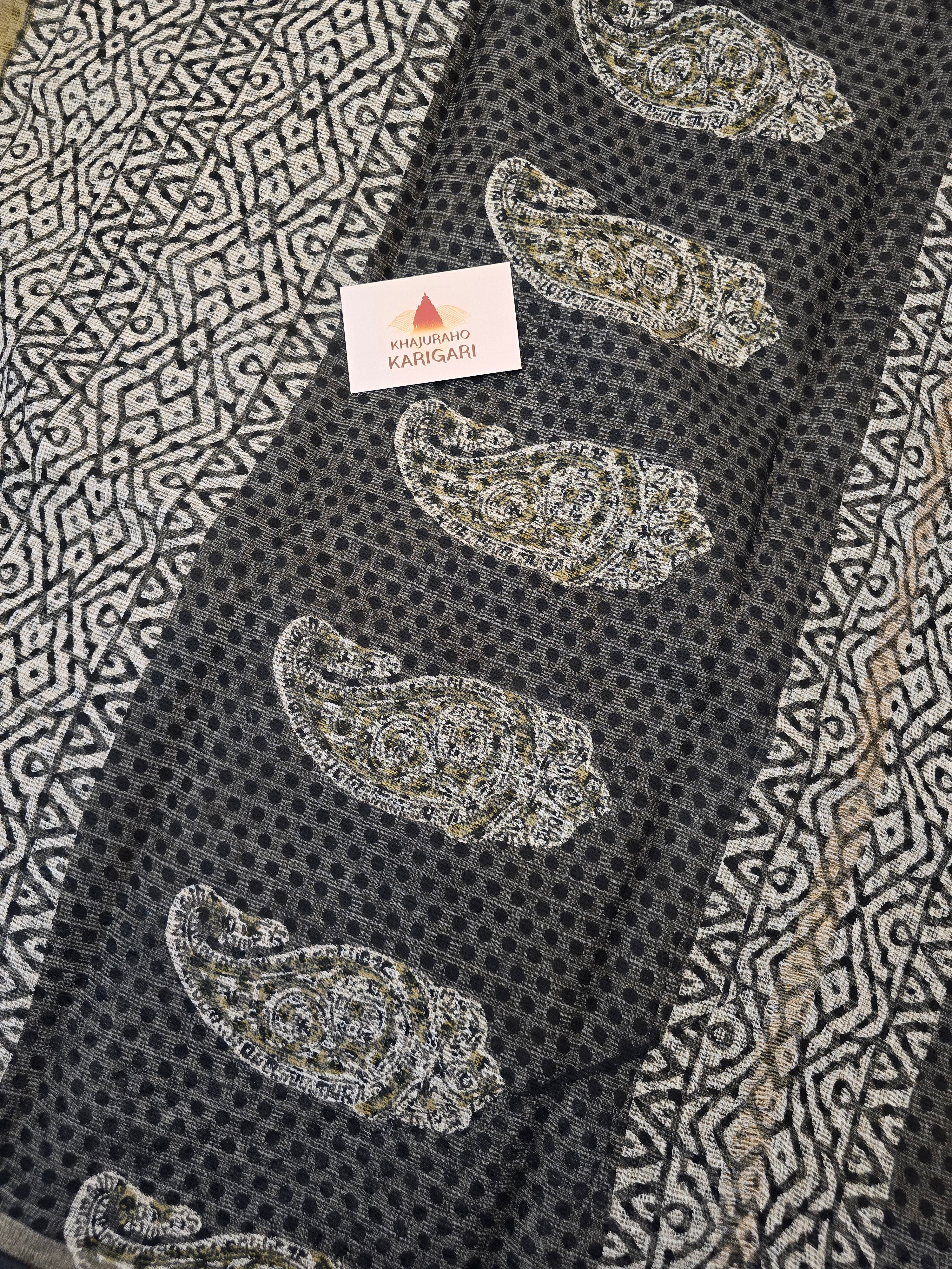 Hand block Printed Kota Doria Saree