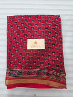 Handblock Printed Kota Doria Saree - kamal Boota
