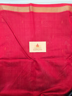 Pure Handwoven Maheshwari Arrow Motifs Saree - Gray Red