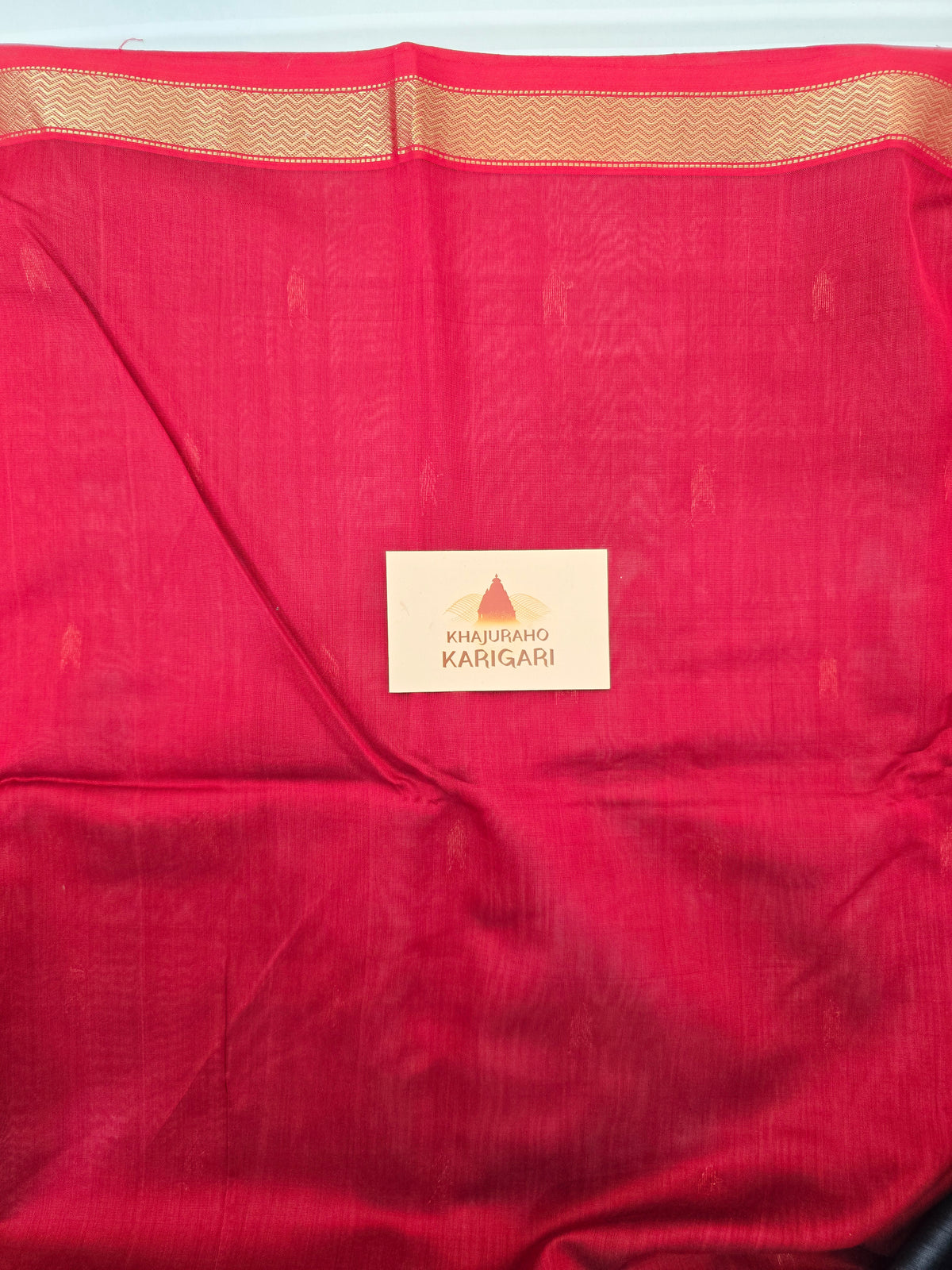 Pure Handwoven Maheshwari Arrow Motifs Saree - Gray Red