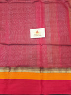 Pure Handwoven Maheshwari Silk Cotton Saree with Broad Border – Mustard Yellow