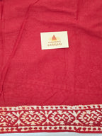 Handcrafted Batik Mul Cotton Saree - Rustic Red