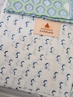 Handblock Printed Mul Cotton Dress Material Set