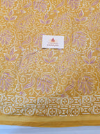Peeli Chhap - Handblock Printed Chanderi Silk Cotton Saree