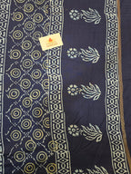 Neelam Chhap - Handblock Printed Chanderi Silk Cotton Saree
