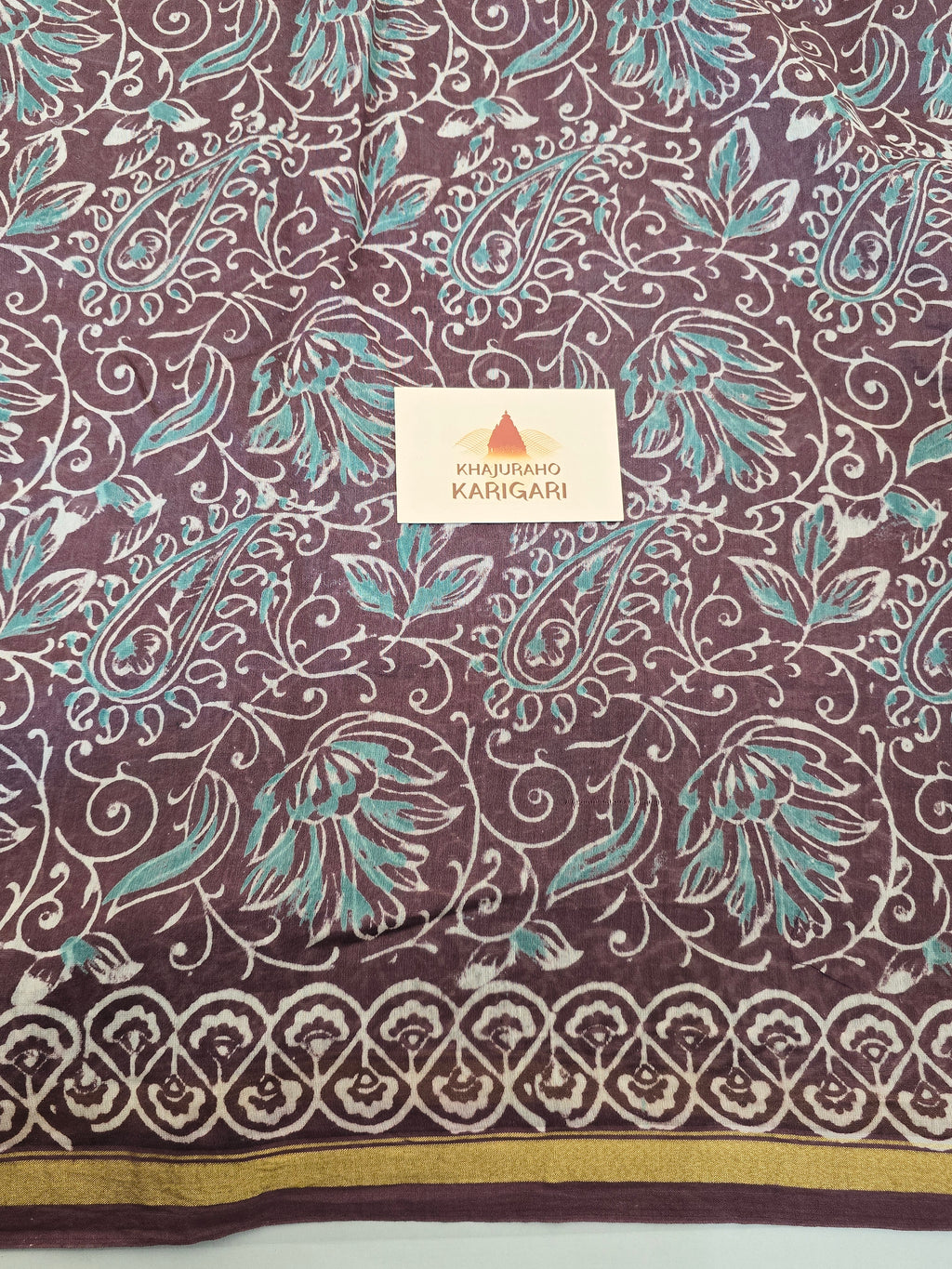 Kumud Chhap - Handblock Printed Chanderi Silk Cotton Saree