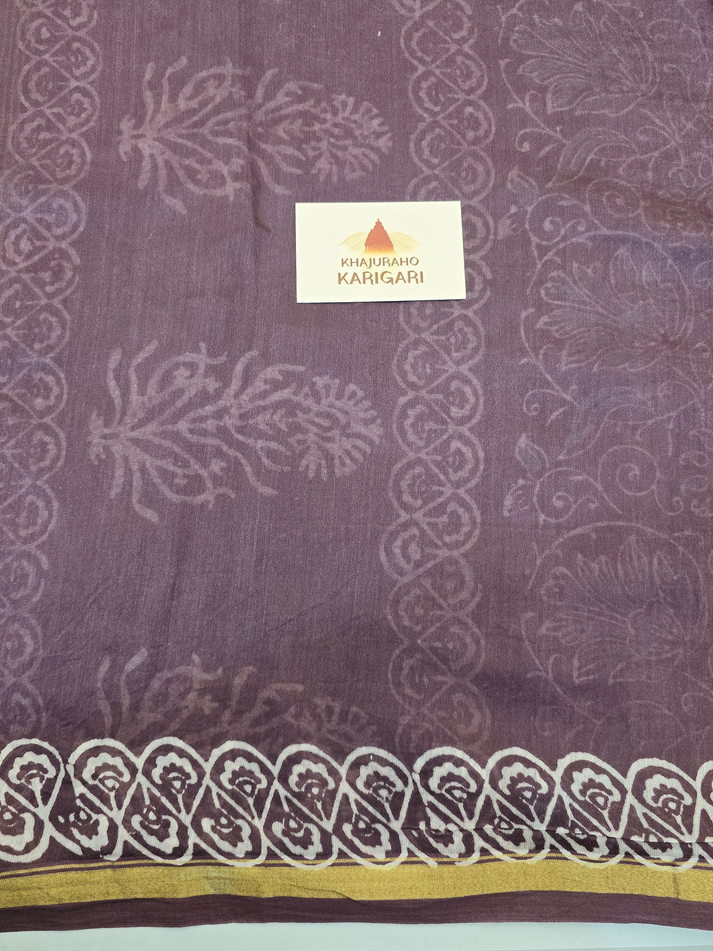Kumud Chhap - Handblock Printed Chanderi Silk Cotton Saree