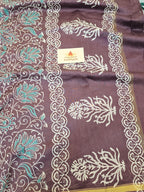Kumud Chhap - Handblock Printed Chanderi Silk Cotton Saree