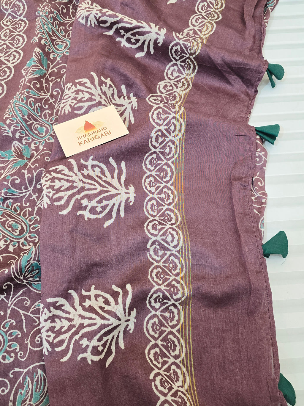 Kumud Chhap - Handblock Printed Chanderi Silk Cotton Saree