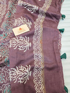 Kumud Chhap - Handblock Printed Chanderi Silk Cotton Saree
