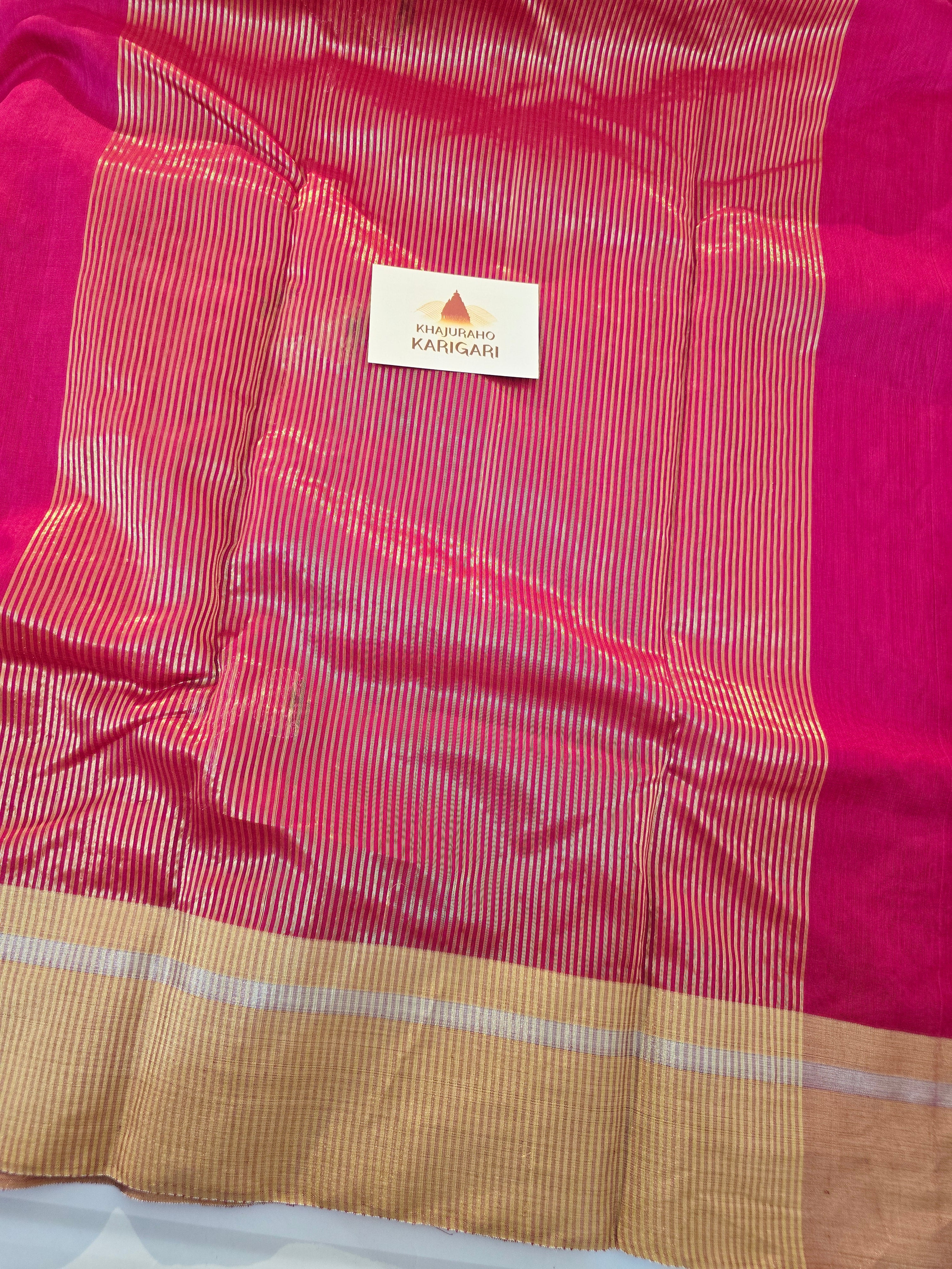 Kusum Mangal – Pure Handwoven Chanderi Silk Cotton Saree | Rani
