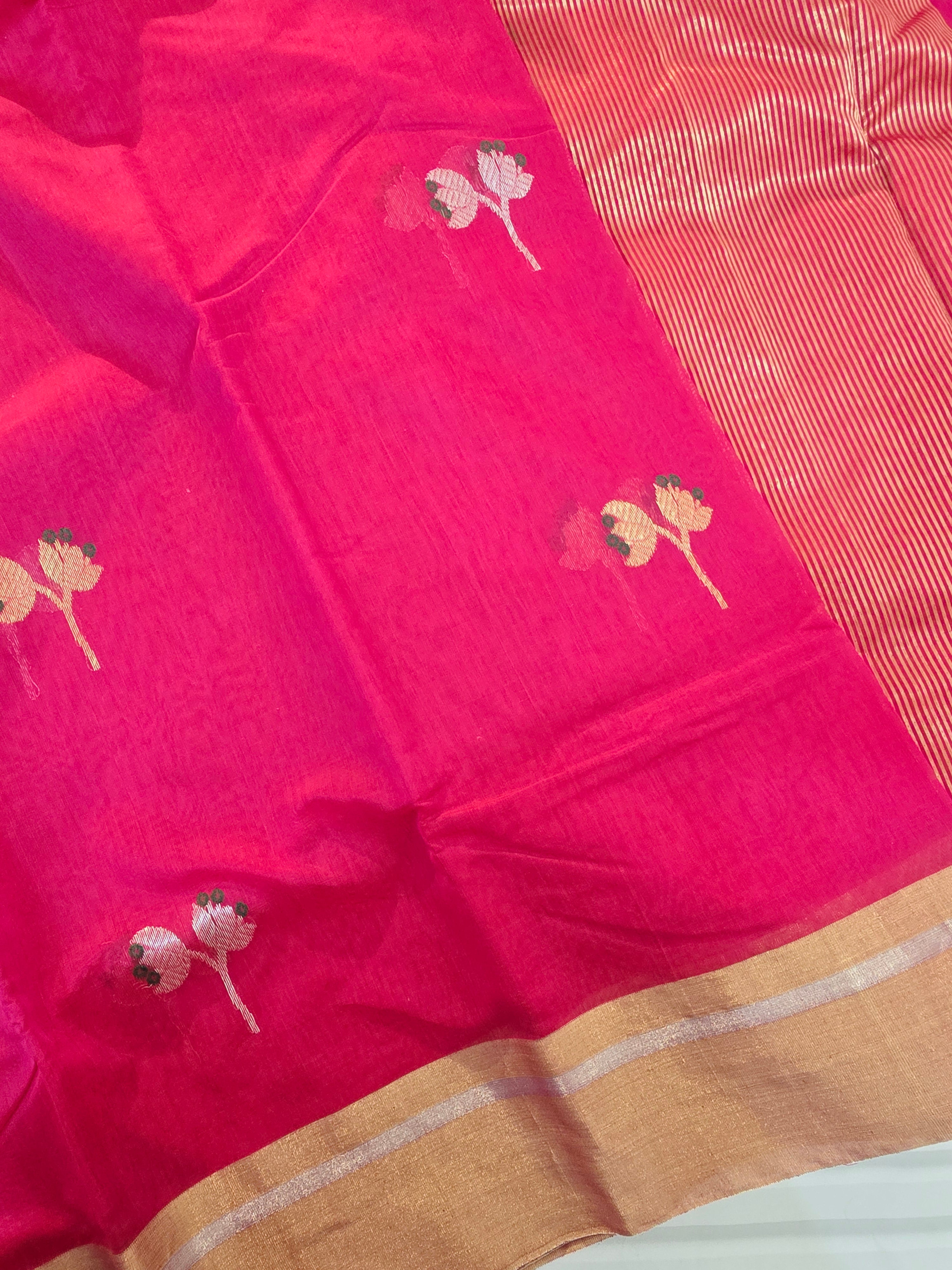 Kusum Mangal – Pure Handwoven Chanderi Silk Cotton Saree | Rani