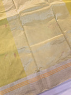 Kusum Mangal – Pure Handwoven Chanderi Silk Cotton Saree | Neon Green