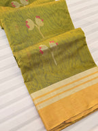 Kusum Mangal – Pure Handwoven Chanderi Silk Cotton Saree | Green