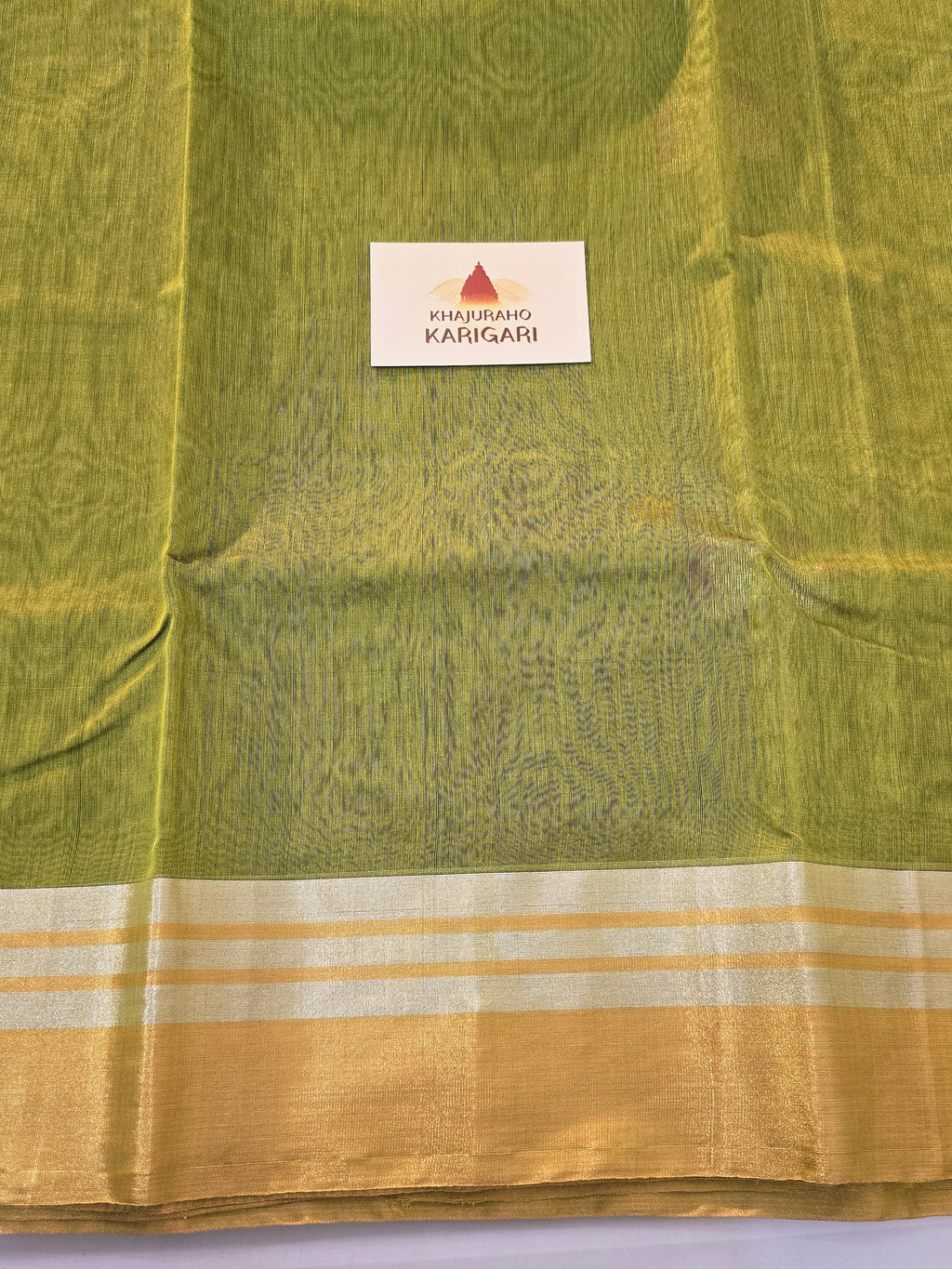 Kusum Mangal – Pure Handwoven Chanderi Silk Cotton Saree | Green